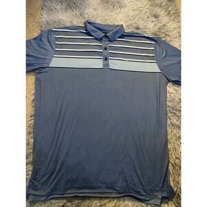 Callaway Golf Polo Shirt Men's XL Blue Stripe Opti-Dri‎ Performance Athletic Fit